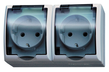 OSPEL FALA GNH-2HS/00/d Gniazdo podwójne IP z uziemieniem schuko