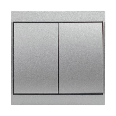 Łącznik p/t świecznikowy Luna, 10A, 250V, WP-2L, srebrny