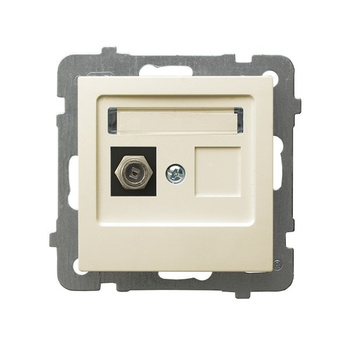 OSPEL AS GPA-1GF/m/27 Gniazdo antenowe typu F pojedyncze ecru