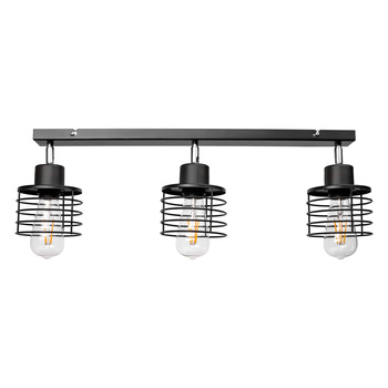 ISLA oprawa ścienno-sufitowa, moc max. 3x60W, E27, czarna, listwa