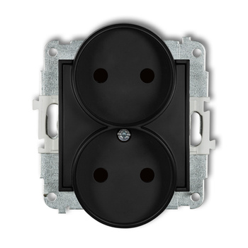 KARLIK MINI 12MGPR-2p  Gniazdo podwójne do ramki bez uziemienia 2x2P (przesłony torów prądowych)