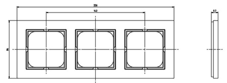 OSPEL SONATA RH-3R/00 Ramka potrójna do łączników IP-44