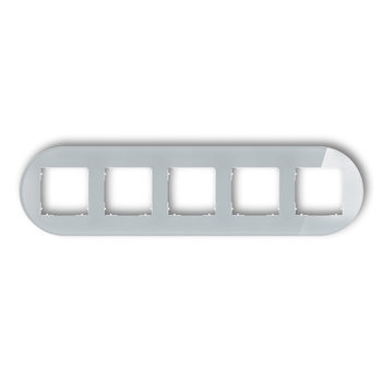 KARLIK ICON 15-0-IRSO-5 Ramka uniwersalna pięciokrotna okrągła - efekt szkła (ramka: szara; spód: biały)