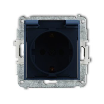 KARLIK MINI 64MGPB-1sdp Mechanizm gniazda bryzgoszczelnego z uziemieniem SCHUKO 2P+Z (klapka dymna, przesłony torów prądowych)