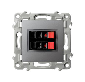 OSPEL SZAFIR GG-2Z/m/70 Gniazdo głośnikowe podwójne szary