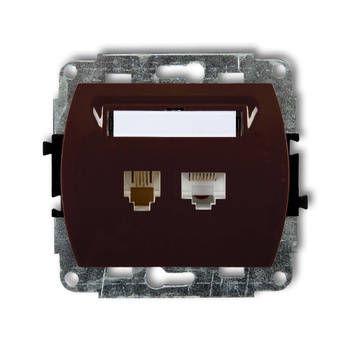 KARLIK TREND 4GTK  Gniazdo telefoniczne pojedyńcze  1xRJ11 + komputerowego pojedynczego 1xRJ45