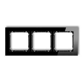 KARLIK DECO 12-12-DRS-3 Ramka uniwersalna potrójna - efekt szkła (ramka: czarna; spód: czarny)