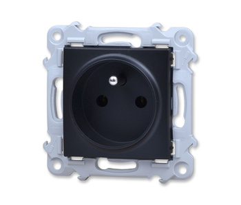 Ospel szafir gp-1zz/m/33 gniazdo pojedyncze z uziemieniem czarny metalik