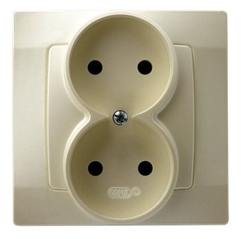 OSPEL KARO GP-2S/42 Gniazdo podwójne kompletne z ramką