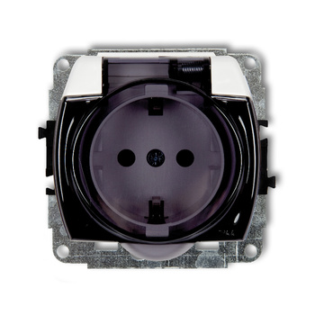 KARLIK TREND GPB-1sdp  Gniazdo bryzgoszczelne z uziemieniem SCHUKO 2P+Z (klapka dymna