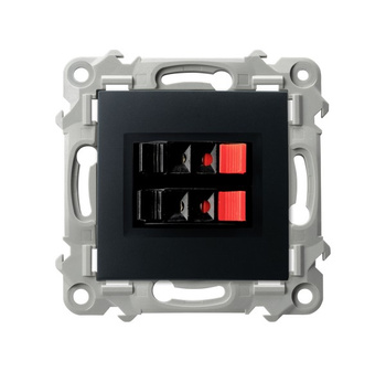 OSPEL SZAFIR GG-2Z/m/33 Gniazdo głośnikowe podwójne czarny