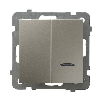 Ospel as ŁP-2GS/m/45 Łącznik dwugrupowy świecznikowy z podświetleniem niebieskim