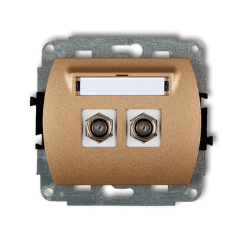 KARLIK TREND 8GF-2  Gniazdo antenowe podwójne typu F (SAT) niklowany