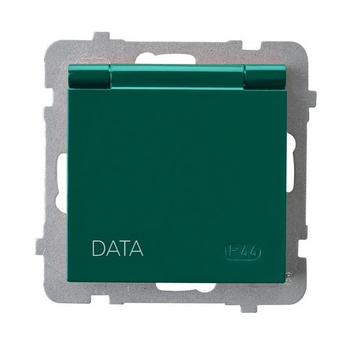 OSPEL AS GPH-1GZK/m/12/w Gniazdo bryzgoszczelne z uziemieniem DATA z kluczem uprawniającym IP-44 wieczko w kolorze wyrobu