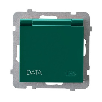 Ospel as GPH-1GZD/m/12/w Gniazdo bryzgoszczelne z uziemieniem DATA IP-44 wieczko w kolorze wyrobu