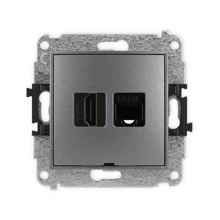 KARLIK MINI 11MGHKBO  Gniazdo pojedyńcze  HDMI 2.0 + gniazda komp. poj. 1xRJ45