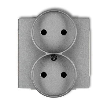 KARLIK DECO 7DGPRSO-2p Gniazdo podwójne do ramki DECO Soft bez uziemienia 2x2P (przesłony torów prądowych)