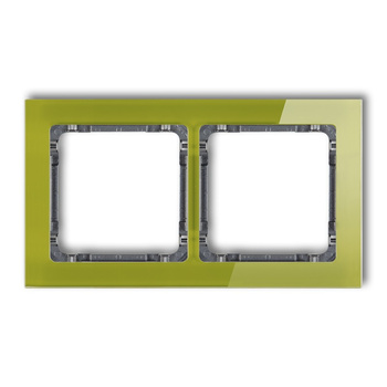 KARLIK DECO 2-11-DRS-2 Ramka uniwersalna podwójna - efekt szkła (ramka zielona; spód grafitowy)