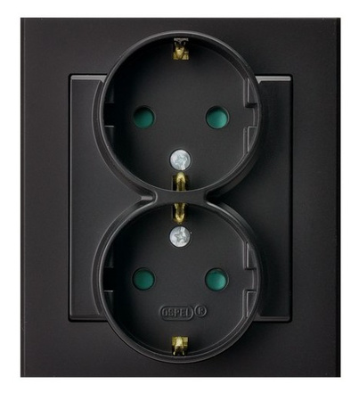 OSPEL SONATA GP-2RSP/33 Gniazdo podwójne z/u schuko z przesł. kompletne