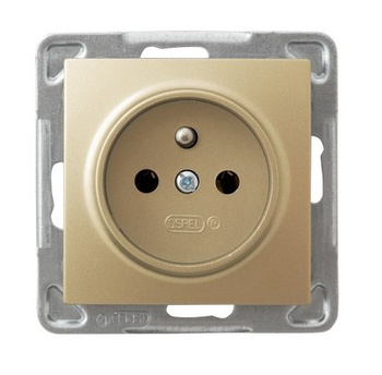 Ospel impresja GP-1YZ/m/28 Gniazdo pojedyncze z uziemieniem złoto