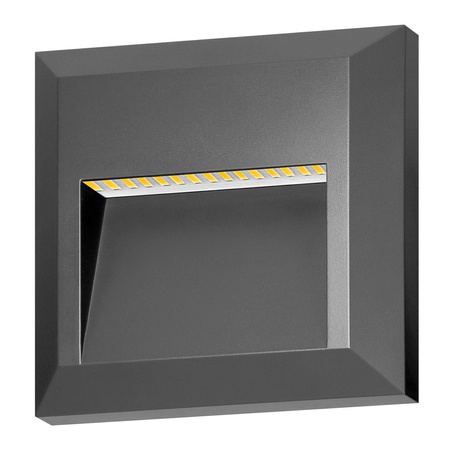KIBO LED 1W, lampa elewacyjna, 80lm, IP65, 4000K, kwadratowa, szara