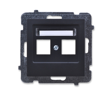 OSPEL AS GPK-2G/p/33 Obudowa gniazda podwójnego keystone czarny metalik