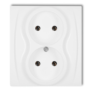 KARLIK LOGO LGP-2 Gniazdo podwójne bez uziemienia 2x2P (bez przesłon torów prądowych)