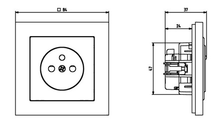 OSPEL SONATA GP-1RZP/m/33 Gniazdo pojedyncze z/u z przesłonami torów