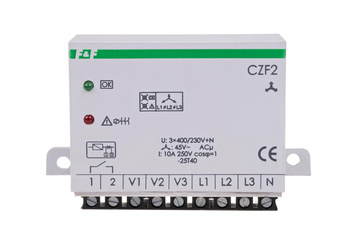F&F Czujnik zaniku fazy CZF2- stały próg asymetrii napięciowej zadziałania