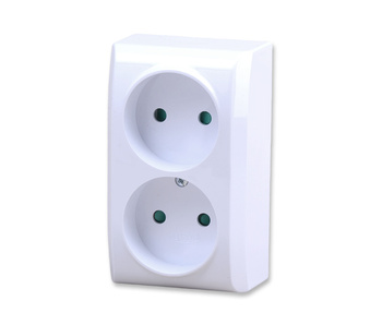 Ospel bis GN-2BP/00 Gniazdo podwójne z przesłonami białe