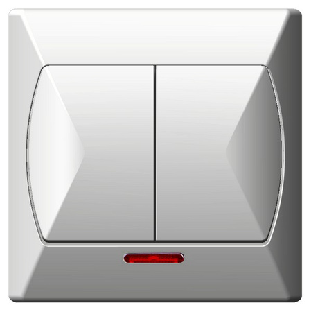 OSPEL AKCENT ŁP-2AS/00 Łącznik dwugrupowy świecznikowy biały