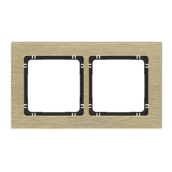 KARLIK DECO 8-12-DRA-2 Ramka uniwersalna podwójna - aluminium szczotkowane (ramka: kolor mosiężny; spód: czarny)