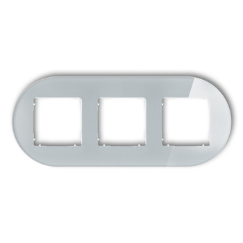 KARLIK ICON 15-0-IRSO-3 Ramka uniwersalna potrójna okrągła - efekt szkła (ramka: szara; spód: biały)