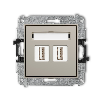 KARLIK MINI 60MGUSB-2 Mechanizm gniazda podwójnego 2xUSB A-A 2.0