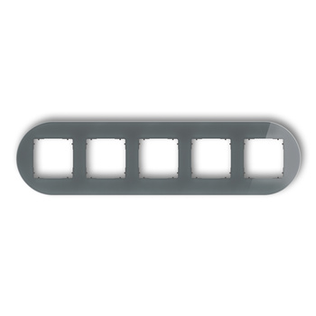 KARLIK ICON 28-28-IRSO-5 Ramka uniwersalna pięciokrotna okrągła - efekt szkła (ramka: grafitowa; spód: grafitowy mat)