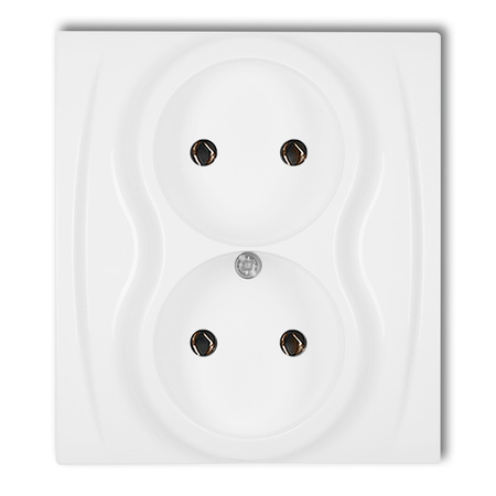 KARLIK LOGO LGP-2 Gniazdo podwójne bez uziemienia 2x2P (bez przesłon torów prądowych)