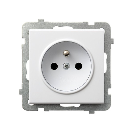 OSPEL SONATA GP-1RZ/m/00 Gniazdo pojedyncze z uziemieniem biały