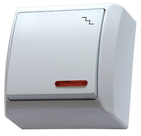Ospel bis ŁN-3BS/00 Łącznik schodowy natynkowy z podświetleniem biały