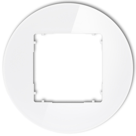 KARLIK ICON 0-0-IRSO-1 Ramka uniwersalna pojedyncza okrągła - efekt szkła (ramka: biała; spód: biały)