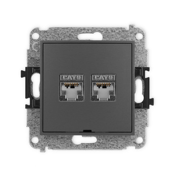 KARLIK MINI 28MGKBO-6  Gniazdo komputerowe podwójne 2xRJ45