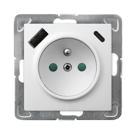 OSPEL IMPRESJA GP-1YZPUSBAC/m/00 Gniazdo z/u, przesłony, ładowarka USB