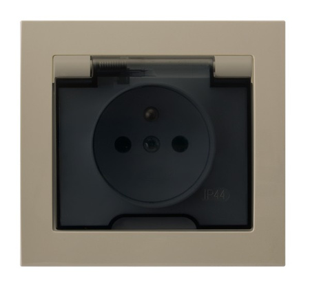 OSPEL KIER GPH-1WZ/01/d Gniazdo bryzgoszczelne z uziemieniem IP-44 wieczko przezroczyste