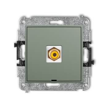 KARLIK MINI 61MGRCABO-1 Mechanizm gniazda pojedynczego RCA, bez pola opisowego (typu cinch - żółty, pozłacany)