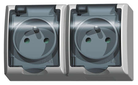 Ospel fala GNH-2HZP/00/d Gniazdo podwójne z uziemieniem z przesłonami torów prądowych wieczko przezroczyste