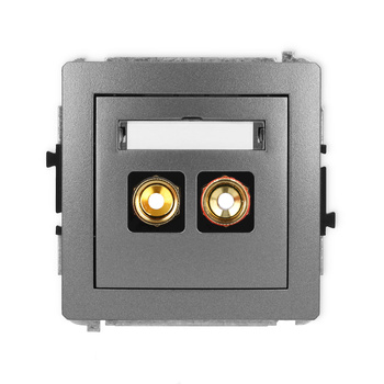 KARLIK DECO 11DGG-4  Gniazdo głośnikowe pojedyńcze (typu banan - czerwony i czarny