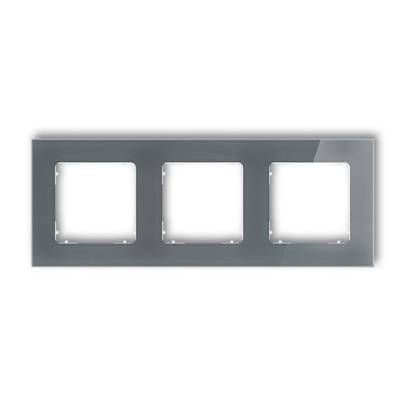 KARLIK ICON 28-0-IRSK-3 Ramka uniwersalna potrójna kwadratowa - efekt szkła (ramka: grafitowa; spód: biały)
