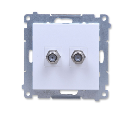 Kontakt Simon 55 tasf2.01/111 gniazdo antenowe typu f podwójne