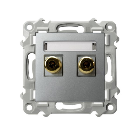 OSPEL SZAFIR GGN-1Z/m/18 Gniazdo głośnikowe pojedyncze srebro