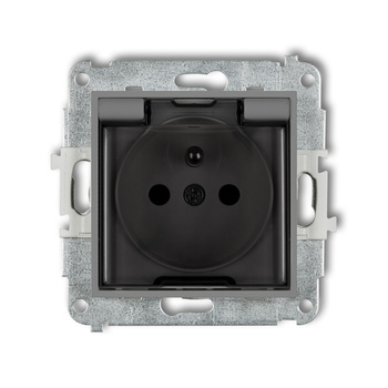 KARLIK ICON 27IGPB-1zdp  Gniazdo bryzgoszczelne z uziemieniem 2P+Z (klapka dymna