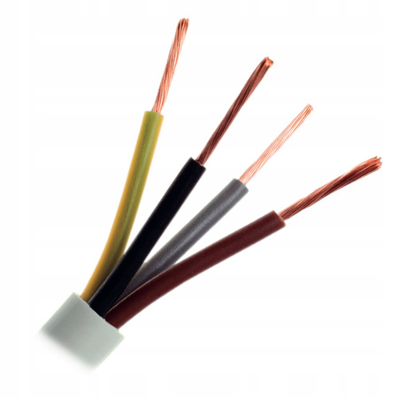 NKT Kabel Przewód Warsztatowy OWY 4x2,5mm2 H05VV-F 300/500V biały 1m 160063019C0100